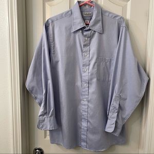 Van Heusen Wrinkle Free Button Down Shirt- Color: Lt Blue - Large 16.5 - 32/33